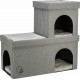Kimy, legowisko zamknięte, dla kota, jasnoszare, 76 x72 x 37 cm, dwupiętrowe