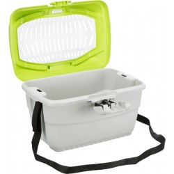 Box transportowy Midi-Capri, 40 × 22 × 30 cm, jasnoszary/zielony, do 2 kg