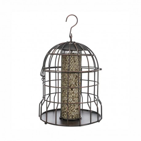 Karmnik na orzechy, z siatką ochronną, czarny/brązowy, metal 820 ml/20 cm