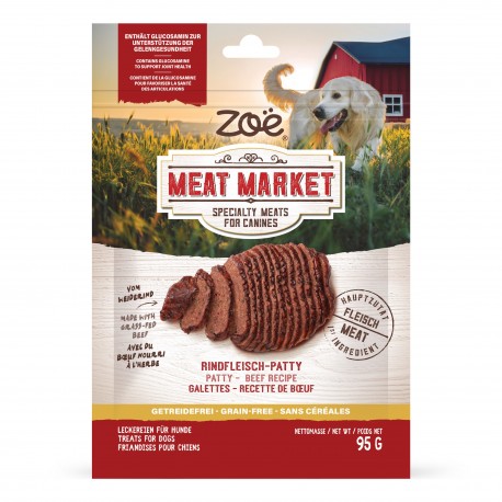 Zoe Meat Market, dla psa, burger z wołowiną, 95g, saszetka