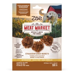 Zoe Meat Market, dla psa, kąski z mięsem strusia, 100g, saszetka