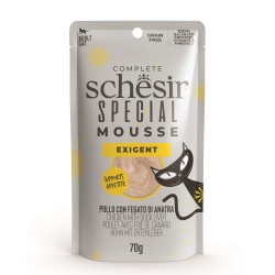 Special Mousse Exigent, karma mokra, dla kota, kurczak z wątróbką kaczą i jajkiem, 70 g, saszetka