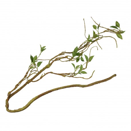 Gałązka z liśćmi, ozdoba, do terrarium, zielona, 130 cm, elastyczna