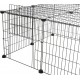 Wybieg zewnętrzny przenośny z pokrywą górną, dla gryzoni, prostokątna, czarna, metal, 152 × 38 × 72 cm