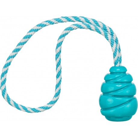 Super Strong piłka skacząca ze sznurkiem, zabawka, dla psa, jasnoniebieska, TPR, 33 cm / 5,1 cm