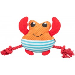 Krab ze sznurkami, zabawka, dla psa, pomarańczowa, pluszowy, 28 cm
