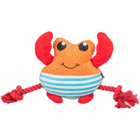 Krab ze sznurkami, zabawka, dla psa, pomarańczowa, pluszowy, 28 cm