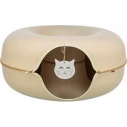 Donut, tunel, dla kota, beżowy, filc, o 60 cm