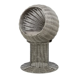 Amalia, legowisko, dla kota/psa, okrągłe, polirattan, szare, 42 × 70 cm, można używać na zewnątrz