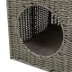Amalia, legowisko, dla kota/psa, prostokątne, polirattan, szare, 37 × 57 × 35 cm, dwupiętrowe, można używać na zewnątrz