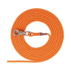 Smycz tropiąca, dla psa, z karabińczykiem spustowym, okrągła, S–M: 20 m/o 6 mm, pomarańczowa
