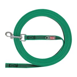 Smycz tropiąca, dla psa, gumowana, S–M: 10 m/15 mm, zielona