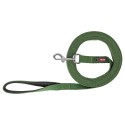 Smycz tropiąca, dla psa, bawełniana, M: 15 m/20 mm, oliwkowozielona