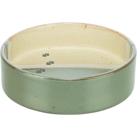 Miska ceramiczna, dla psa, 0,2 l/o 12 cm, zielono-beżowa