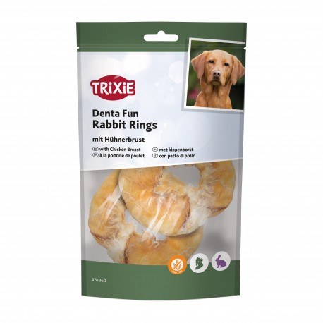 Denta Fun krążki z królikiem, dla psa, z piersią kurczaka, o 9,5 cm, 100 g