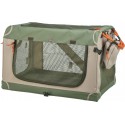 Miękki kennel Comfy, dla psa, S: 47,5 × 44,5 × 70 cm, oliwkowo-beżowy