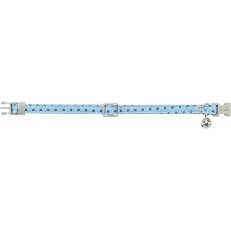 Obroża dla kota, dla kota, w kropki, 20–30 cm/10 mm, niebieska