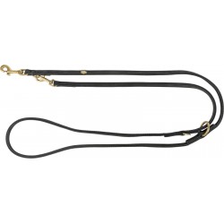 Smycz przepinana Pure, dla psa, skórzana, XS–S: 2 m/10 mm, czarna