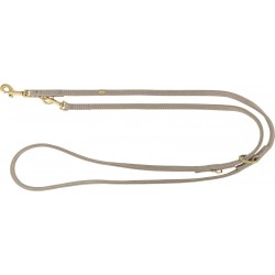 Smycz przepinana Pure, dla psa, skórzana, XS–S: 2 m/10 mm, jasnoszara