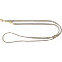 Smycz przepinana Pure, dla psa, skórzana, XS–S: 2 m/10 mm, jasnoszara