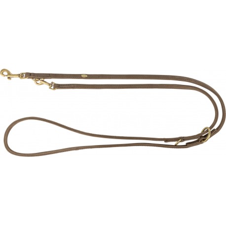Smycz przepinana Pure, dla psa, skórzana, XS–S: 2 m/10 mm, brązowa