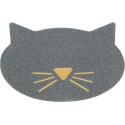Mata pod kuwetę, dla kota, głowa kota, PVC, 60 cm/50 cm, jasnoszara