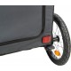 Przyczepka rowerowa, dla psa, składana quick-fold, XL: 87,5 × 97 × 93/150 cm, szara
