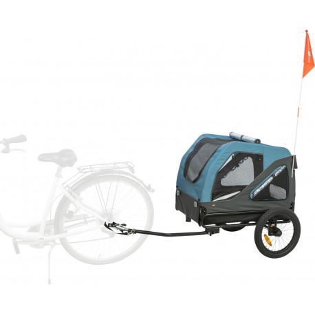 Przyczepka rowerowa, dla psa, M: 81 × 102 × 102/145 cm, niebieski/szary