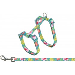 Szelki dla kota ze smyczą, dla kota, kwiaty, 27–45 cm/10 mm, 1,20 m, różne kolory