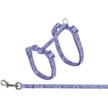 Szelki dla kota ze smyczą, dla kota, geometria, 27–45 cm/10 mm, 1,20 m, różne kolory