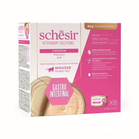Veterinary Solutions Gastro intestinal, karma mokra, dla kota, kurczak, mus, 8x80g, puszka, OPAK