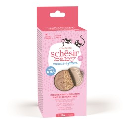 Baby Mousse multipack, karma mokra, dla kociąt, mus z rozdrobnionym kurczakiem i łososiem, 3x55 g, puszka