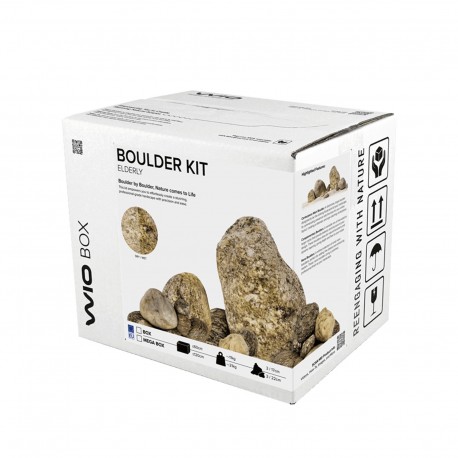 WIO Elderly Set Box Boulder, kamień dekoracyjny, do akwarium i terrarium, szary, 11kg, pudełko