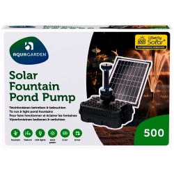 Aquagarden liberty, solarna pompa fontannowa, do oczka wodnego, 482 l/h, max wys 1,7 cm, LED 0,15W, panel solarny 10W