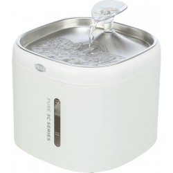 Fontanna Aqua Pure, dla kota, plastik/stal nierdzewna, 2 l/18 × 14,7 × 18 cm, biała