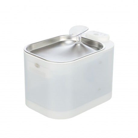 Fontanna Aqua Square, dla kota, plastik/stal nierdzewna, 2,5 l/23,5 × 15,5 × 15,8 cm, biała