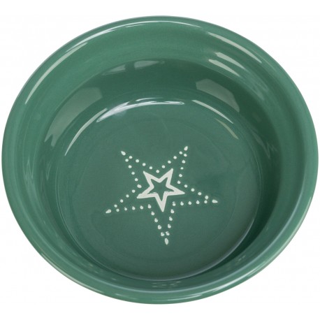 Xmas Miska ceramiczna, dla psa i kota, mix kolorów: bordowa i zielona, 0,6 l/o 15 cm