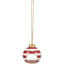 Xmas Karmnik bąbka, dla ptaków, bordowo-kremowa, o 12 cm
