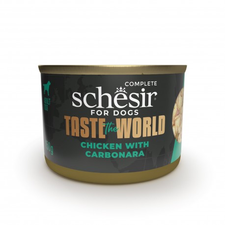 Taste the world, karma mokra, dla psów, kurczak z carbonarą, 150 g, puszka