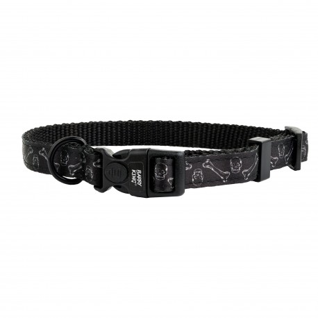 Obroża Czaszka-Kości czarny 16mm/30-47cm