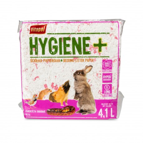 Ściółka papierowa dla gryzoni i królika, biało-różowa 4.1 l / 570 g